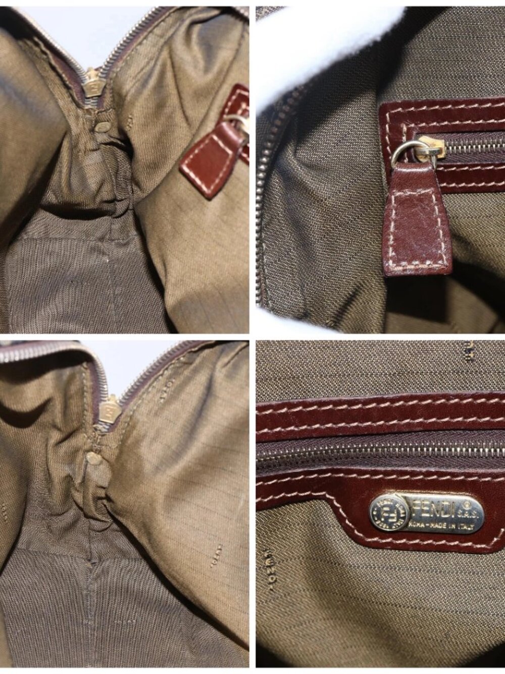 FENDI Zucca Canvas Mamma Baguette Hand Bag Black Brown Silver - Picture 14 of 16